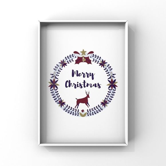 Limited edition modern minimalist Christmas illustration ornament art print set - Picture 14 of 16